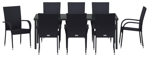 Kert étkező szett 5 pcs Fekete Porszórt acél
