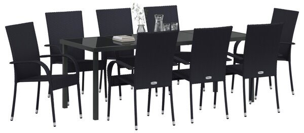 Kert étkező szett 5 pcs Fekete Porszórt acél