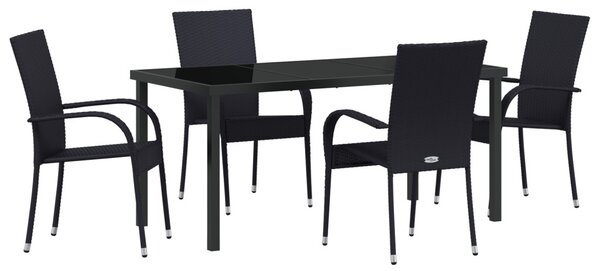Kert étkező szett 5 pcs Fekete Porszórt acél
