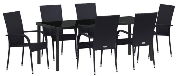 Kert étkező szett 7 pcs Fekete Porszórt acél