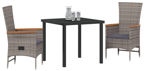 Kert étkező szett párnával 3 pcs Szürke Porszórt acél