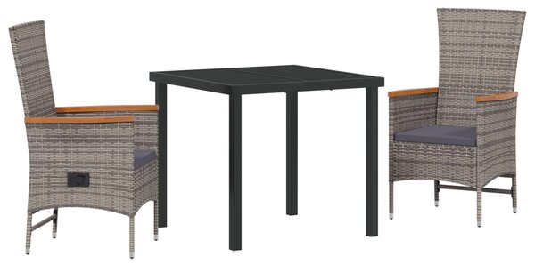 Kert étkező szett párnával 3 pcs Szürke Porszórt acél