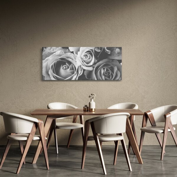 Kép - Rózsa, fekete-fehér (120x50 cm)