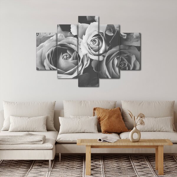 Kép - Rózsa, fekete-fehér (150x105 cm)