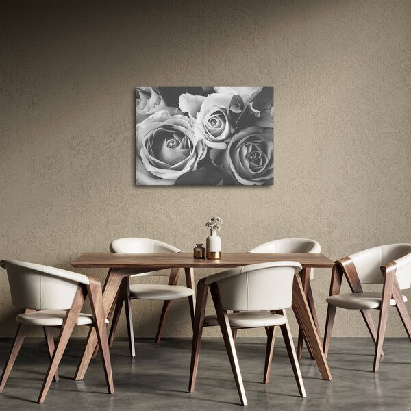 Kép - Rózsa, fekete-fehér (70x50 cm)