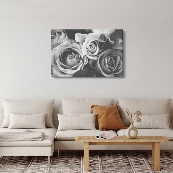 Kép - Rózsa, fekete-fehér (90x60 cm)
