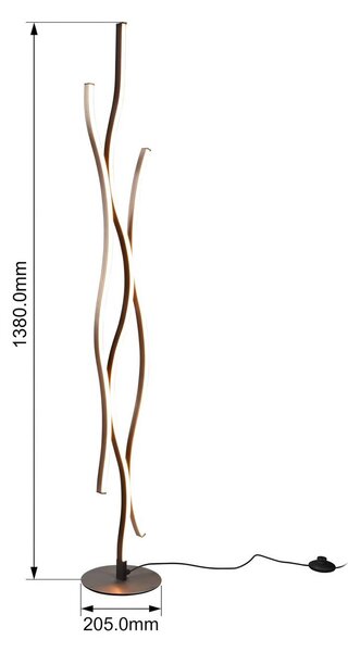 Trio Lighting Blaze LED állólámpa fényerőszabályzóval, CCT, alumínium, dimmelhető, Alu / szürke / cink, Nappali / Étkező, fém, Modern