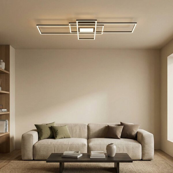 Trio Lighting Irvine LED mennyezeti lámpa 3,000-6,500 K, antracit, dimmelhető, Fekete, Nappali / Étkező, fém, Modern