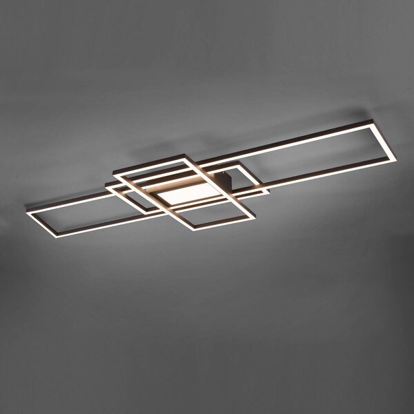 Trio Lighting Irvine LED mennyezeti lámpa 3,000-6,500 K, antracit, dimmelhető, Fekete, Nappali / Étkező, fém, Modern