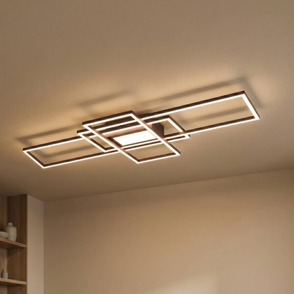 Trio Lighting Irvine LED mennyezeti lámpa 3,000-6,500 K, antracit, dimmelhető, Fekete, Nappali / Étkező, fém, Modern