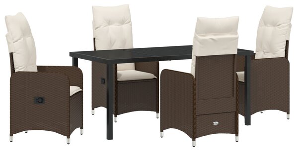 Kert étkező szett 5 pcs Barna polirattan