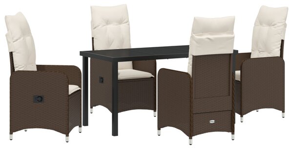 Kert étkező szett 5 pcs Barna polirattan