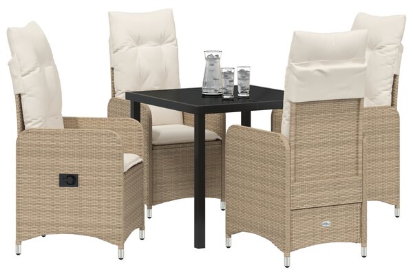 Kert étkező szett 5 pcs Bézs polirattan