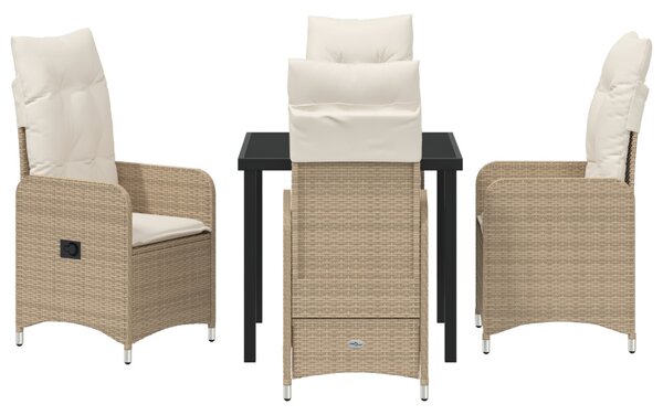 Kert étkező szett 5 pcs Bézs polirattan