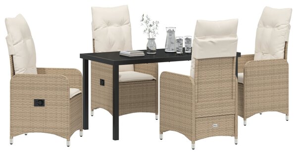 Kert étkező szett 5 pcs Bézs polirattan