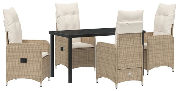 Kert étkező szett 5 pcs Bézs polirattan