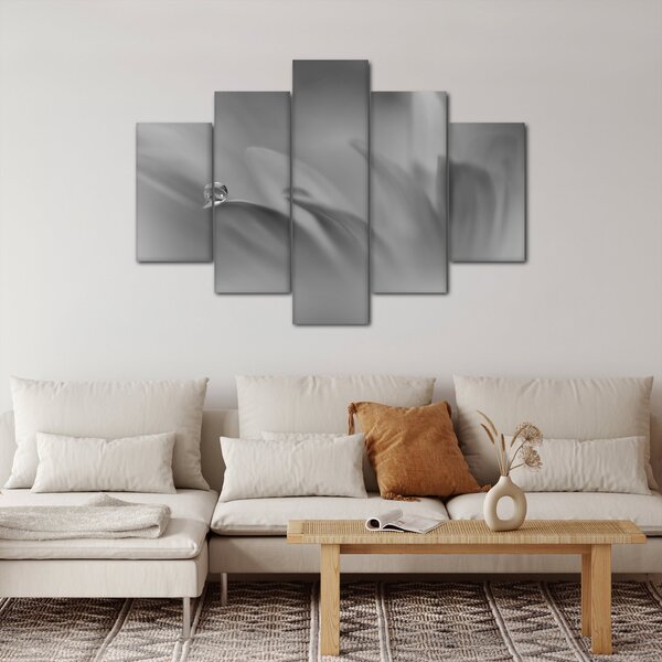 Kép - Csepp a virágon, fekete-fehér (150x105 cm)