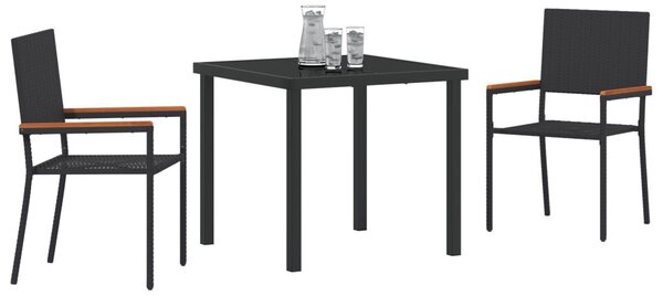 Kert étkező szett párnával 3 pcs Szürke polirattan