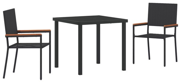 Kert étkező szett párnával 3 pcs Szürke polirattan