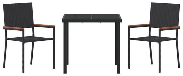 Kert étkező szett párnával 3 pcs Szürke polirattan