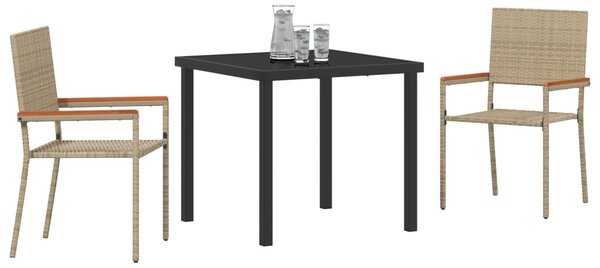 Kert étkező szett párnával 3 pcs Bézs polirattan