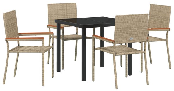 Kert étkező szett párnával 5 pcs Bézs polirattan