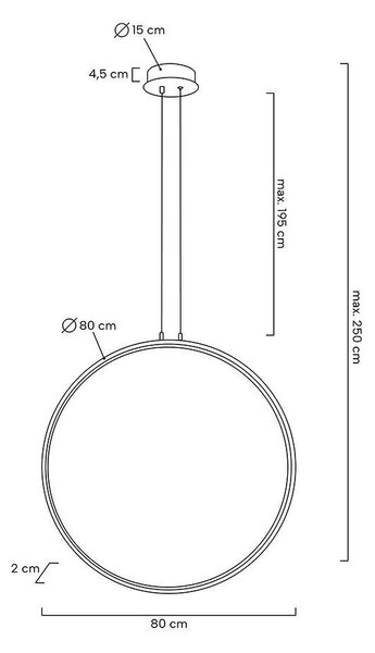 Moosee Circulo 80 Fekete LED Függőlámpa