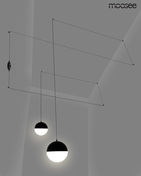 Moosee Bowl Duo Fali Lámpa Üveg Fekete Geometrikus