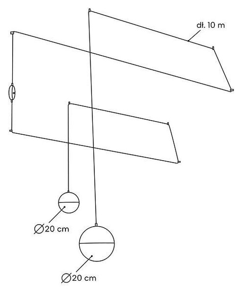Moosee Bowl Duo Fali Lámpa Üveg Fekete Geometrikus