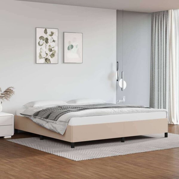 VidaXL cappuccino színű műbőr ágykeret 200x200 cm