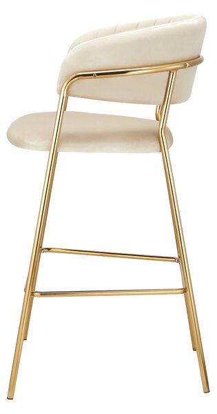 KONDELA Design bárszék, bézs Velvet szövet/gold króm arany, DASMIN TYP 2