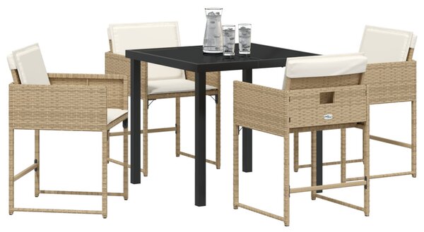 Kert étkező szett párnával 5 pcs Bézs polirattan