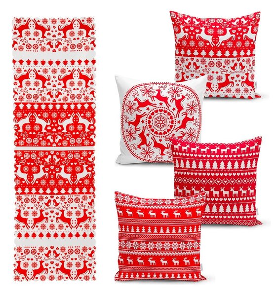 Christmas 4 db karácsonyi párnahuzat és asztali futó szett - Minimalist Cushion Covers