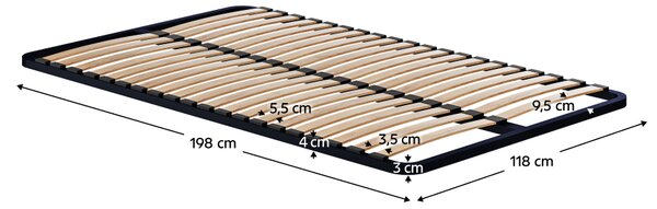 KONDELA Ágyrács szilárd keretben, 120x200, fém ágyrács 2 NEW