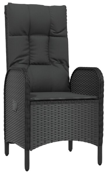 Kert étkező szett párnával 5 pcs Fekete polirattan