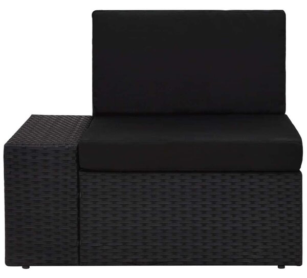 Polyrattan Kerti Ülőgarnitúra - 5 részes - Fekete