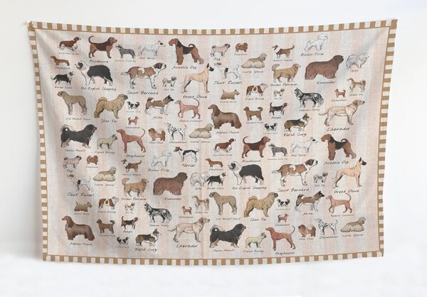 Pamut keverék kockás Little Nice Things kutyatípusok, 170 x 240 cm