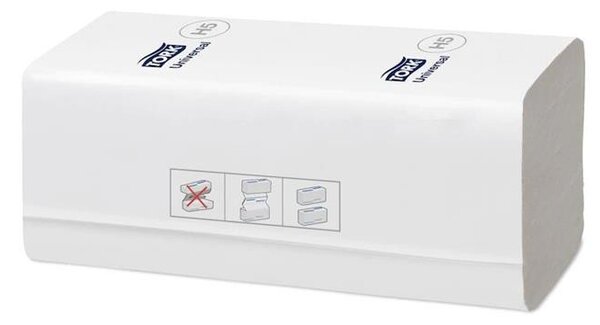 Kéztörlő, hajtogatott, H5 rendszer, 1 rétegű, Universal, TORK PeakServe, fehér (KHH684)