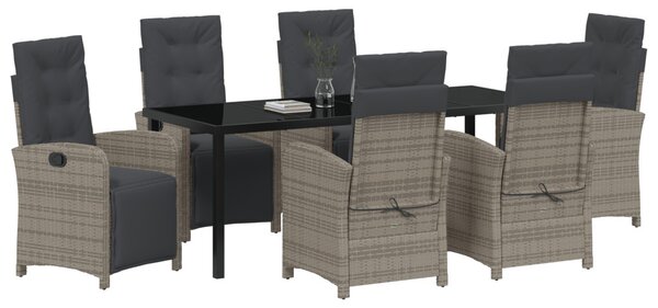 Kert étkező szett párnával 7 pcs Szürke polirattan
