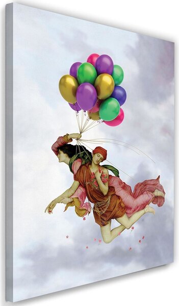 Gario Vászonkép Két ember repül a léggömbökön - Jose Luis Guerrero Méret: 40 x 60 cm