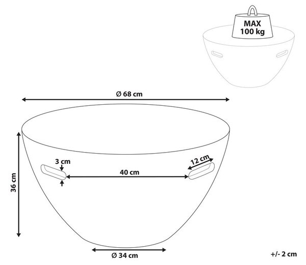 Dohányzóasztal VICARELLO 68 cm 68 cm Travertin hatású