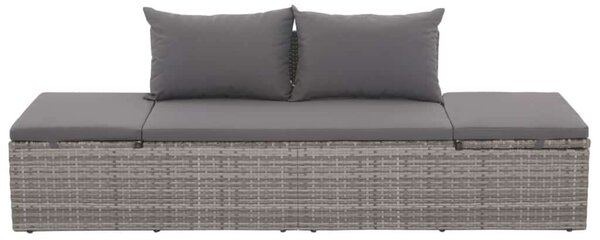 VidaXL Polyrattan Napozóágy - Szürke - 195x60 cm