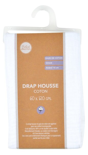 Gumis muszlin gyerek lepedő babaágyhoz 60x120 cm – Bébé Douceur