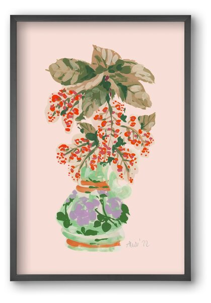 Apple Blossom In Vase- red - falikép keretben | artbridge
