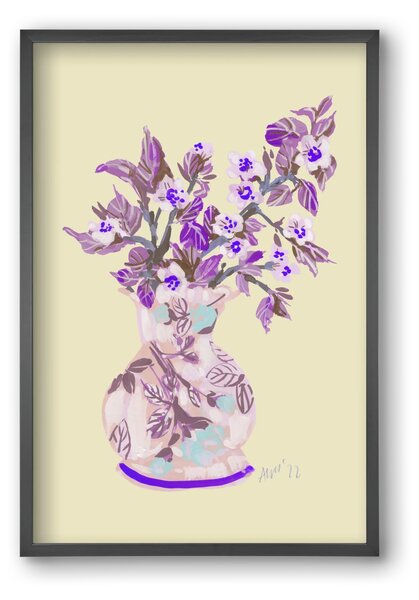 Apple Blossom In Vase- violet - falikép keretben | artbridge