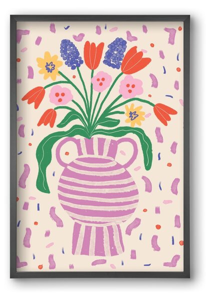 Flowers in a vase - falikép keretben | artbridge