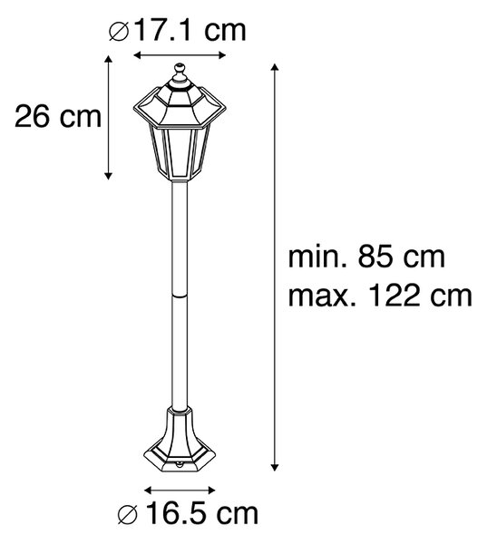 Okos lámpás fekete 122 cm Wifi ST64-gyel - New Haven