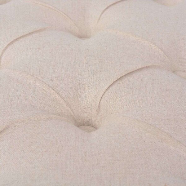 Elegáns Vászon Pad - Krémfehér - 110x38x48 cm