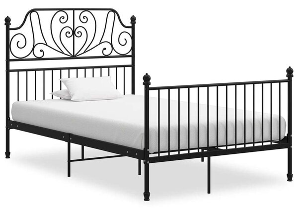 VidaXL Fekete Fém Ágykeret - Elegáns Design - 120x200 cm