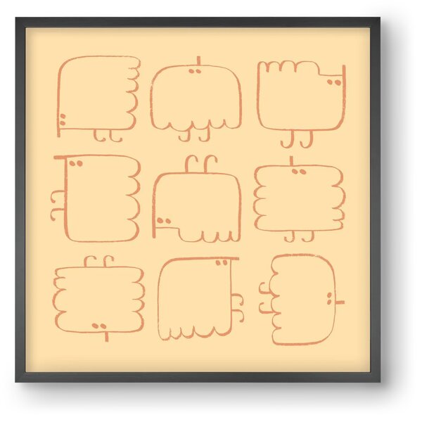 Funny Bird (cream) - falikép keretben | artbridge